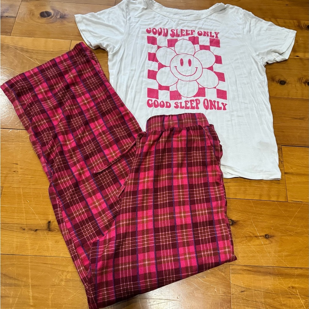 Evsie Kids Pajamas Set - White and Pink Plaid